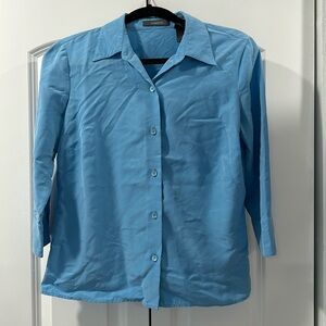 Liz Claiborne Blue Button Down Blouse Size 4